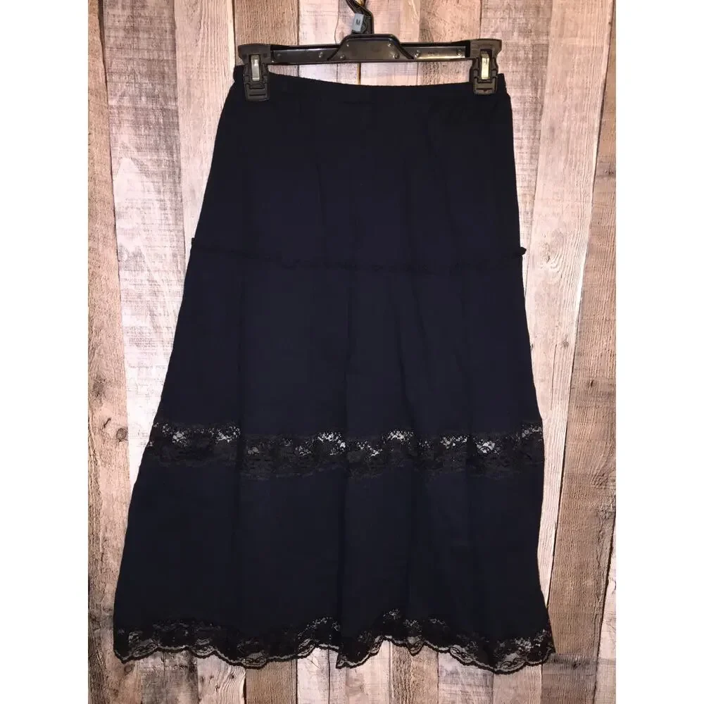 Rated-R Sportswear Women's 100 % cotton midi skirt dark Blue Med
